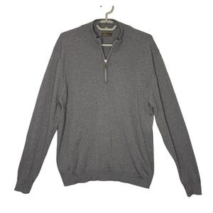 Stenstrom's Mens 100% Merino Wool Qtr Zip Sweater Taupe Greige Neutral Size XXL